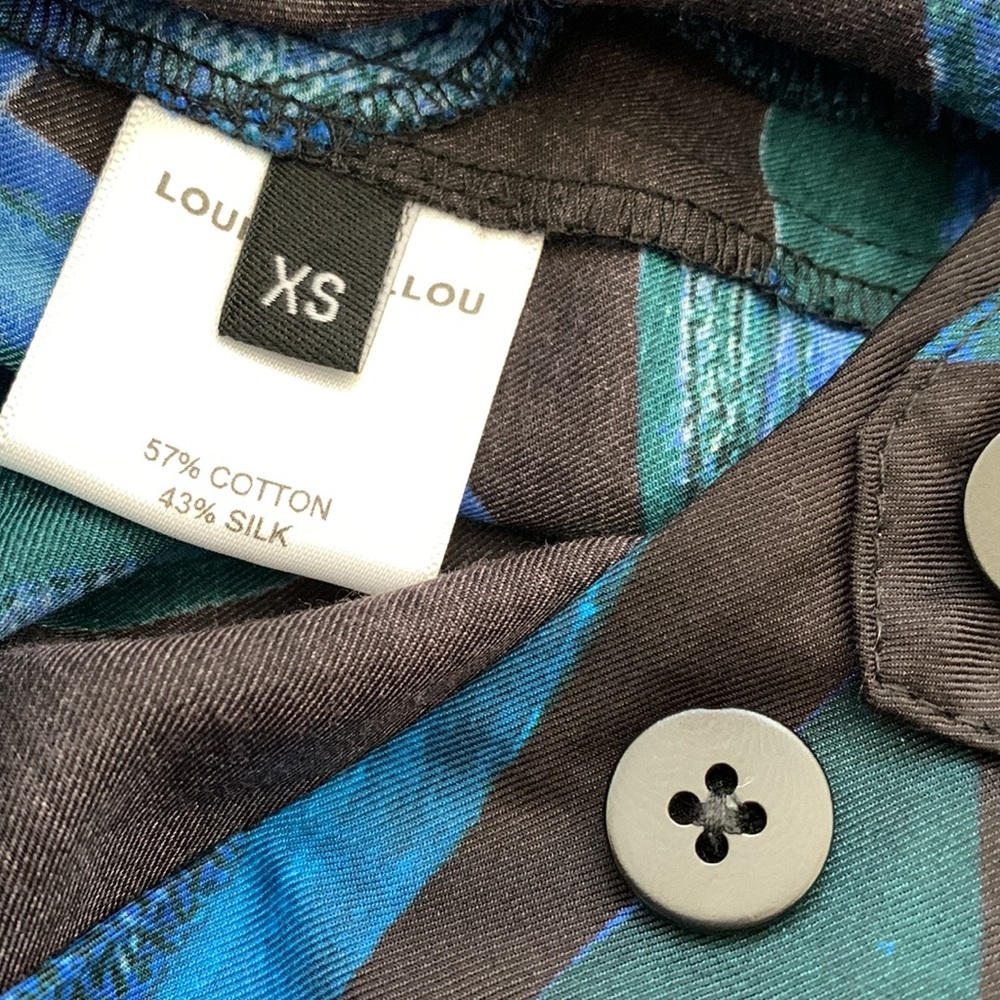 Nwt Louisa Ballou Orchid Print Flared Pants In Black Sz Xs — image 7 of 8